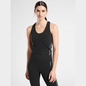 Athleta - Shanti Rib Crop Tank Top Racerback 3.0 981726 | Size XS | Black